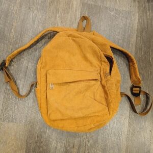 Sold. Brown Cord Backpack